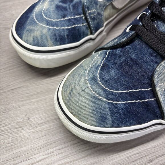 Vans Sk8 Hi Denim Shoes Sneakers Blue White Size Men 8.5 Women 10 High Top Skate - Picture 12 of 12
